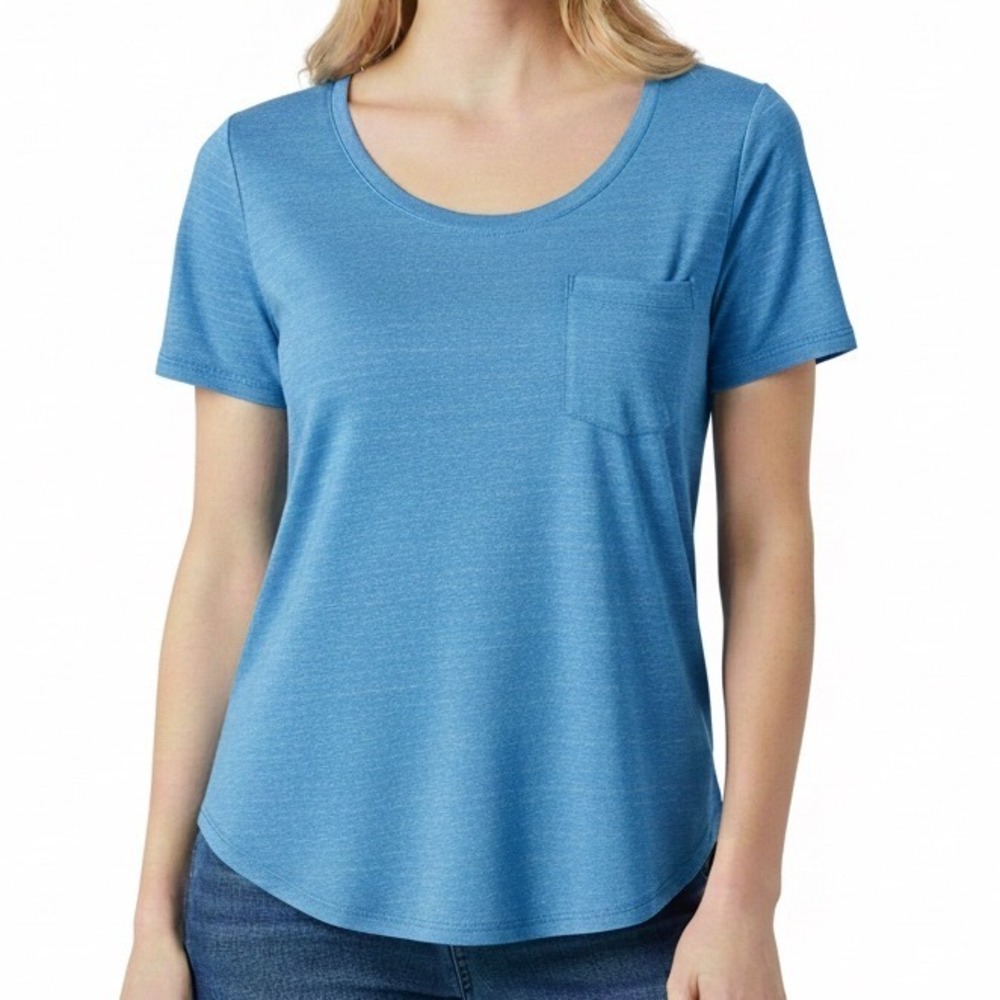 LOFT Vintage Soft Blue‎ Pocket T Shirt Tee Womens Size XS